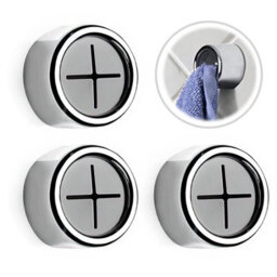 3-Piece Towel Hook Set, Adhesive Wall-Mounted Bathroom Hook, Multi-Purpose Adhesive Towel Holder - thumbnail 1