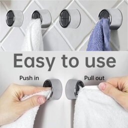 3-Piece Towel Hook Set, Adhesive Wall-Mounted Bathroom Hook, Multi-Purpose Adhesive Towel Holder - thumbnail 3