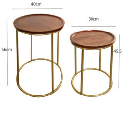 Aspect Furniture Delphyne Wooden Round Nest Of Tables With Metal Legs - thumbnail 5