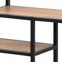 Furniture To Go Seaford Black Metal Wide Wall Shelf With 3 Additional Oak Shelves - thumbnail 7