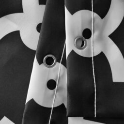 Neel Blue Trellis Black Polyester Shower Curtain, Water-Resistant Bathroom Curtain With 12 Hooks - 180X200Cm - thumbnail 4