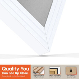 "AK Frames 25X17"" White Step Vinyl Record Frame With Silver Mount For 12 Inch Lp Cover & Disc - Overlapped Design" - thumbnail 3