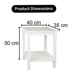 Bedside Table White Mdf Wooden Small Nightstand Storage Shelf Living Room - thumbnail 2