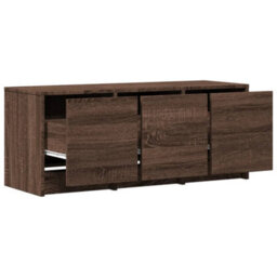 Berkfield Tv Cabinet With Led Brown Oak 97X34X40 Cm Engineered Wood - thumbnail 9