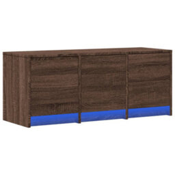 Berkfield Tv Cabinet With Led Brown Oak 97X34X40 Cm Engineered Wood - thumbnail 3