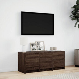 Berkfield Tv Cabinet With Led Brown Oak 97X34X40 Cm Engineered Wood - thumbnail 4