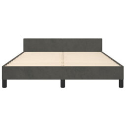Berkfield Bed Frame With Headboard Dark Grey 180X200Cm 6Ft Super King Velvet - thumbnail 5