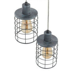 Pagazzi Lighting Pagazzi Keaton 3 Light Pendant Concrete Effect Ceiling Light - thumbnail 6