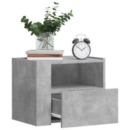 Berkfield Wall-Mounted Bedside Cabinets 2 Pcs Concrete Grey 45X30X35 Cm - thumbnail 1