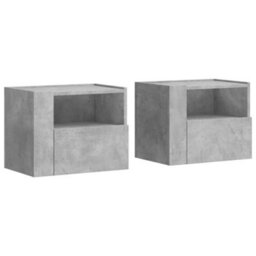 Berkfield Wall-Mounted Bedside Cabinets 2 Pcs Concrete Grey 45X30X35 Cm - thumbnail 2