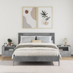 Berkfield Wall-Mounted Bedside Cabinets 2 Pcs Concrete Grey 45X30X35 Cm - thumbnail 3