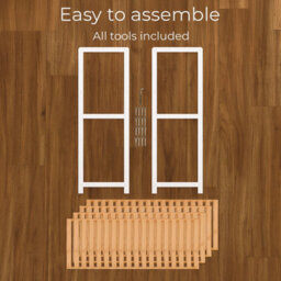 Neo White/wood 4-Tier Bamboo Shoe Rack Wooden Shoe Storage Organiser Shelf For Hallway, Entrance Living Room - thumbnail 6