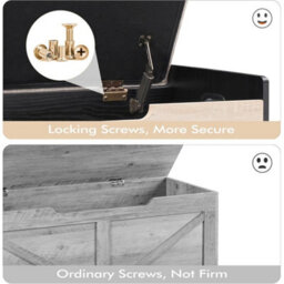 Storage Bench With 2 Hinge Flip-Top Shoe Bench Storage Trunk Chest - thumbnail 4