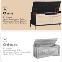 Storage Bench With 2 Hinge Flip-Top Shoe Bench Storage Trunk Chest - thumbnail 5