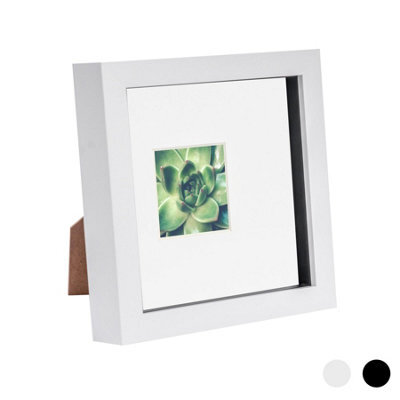 "Nicola Spring 3D Box Photo Frame - 6 X 6"" With 2 X 2"" Mount - White/white" - image 1