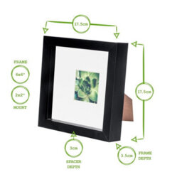 "Nicola Spring 3D Box Photo Frame - 6 X 6"" With 2 X 2"" Mount - White/white" - thumbnail 4