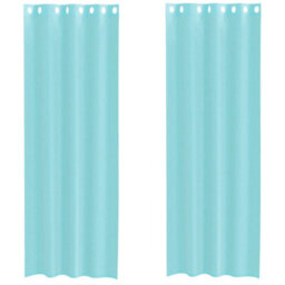 Berkfield Voile Curtains With Grommets 2 Pcs Turquoise - thumbnail 2
