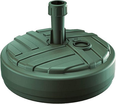 Green Garden Parasol Base By Agritrade - Round Plastic, Fillable With Water Or Sand - image 1