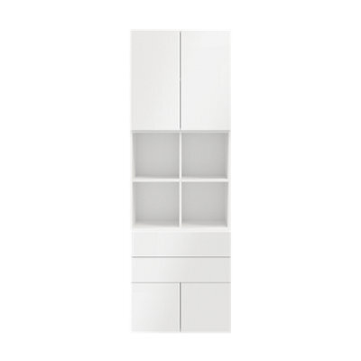 GoodHome Atomia Gloss White Oak Effect Office & Living Storage - image 1
