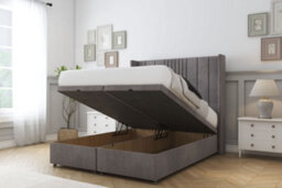 "Comfort Grace Slate Naples Ottoman Bed With Mattress With 54"" Wingback Headboard 3' Single" - thumbnail 2
