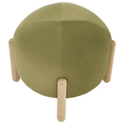 Wyld And Coco Velvet Stool Green Upholstered Pouffe With Tall Rubberwood Legs, 40 X 40 X 38 Cm - thumbnail 5