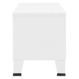 Walplusindustrial Tv Cabinet White 105X35X42 Cm Metal - thumbnail 4