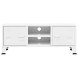 Walplusindustrial Tv Cabinet White 105X35X42 Cm Metal - thumbnail 3
