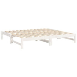 Berkfield Pull-Out Day Bed White 2X(75X190) Cm Solid Wood Pine - thumbnail 7