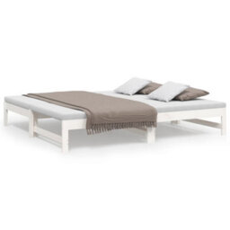 Berkfield Pull-Out Day Bed White 2X(75X190) Cm Solid Wood Pine - thumbnail 2