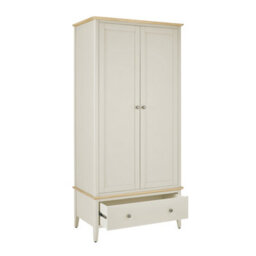 Statement Furniture Pembroke Double Wardrobe With Oak Top - Pebble - thumbnail 9