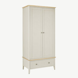 Statement Furniture Pembroke Double Wardrobe With Oak Top - Pebble - thumbnail 8