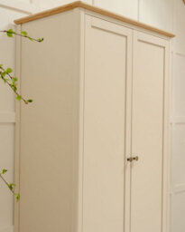 Statement Furniture Pembroke Double Wardrobe With Oak Top - Pebble - thumbnail 2
