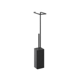 GoodHome Elland Black Wall-Mounted Toilet Roll & Brush Holder - thumbnail 1