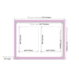 16X12 Inch 2 Opening Photo Collage Frame, Display Two 9X7 Inch Photos, Multi Aperture Family Picture Frame, Lilac - thumbnail 4