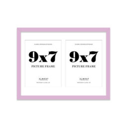 16X12 Inch 2 Opening Photo Collage Frame, Display Two 9X7 Inch Photos, Multi Aperture Family Picture Frame, Lilac - thumbnail 2