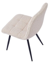 Nordlys Set Of 2 Metal And White Fabric Dining Chairs Modern Design Style Dining Room - thumbnail 7
