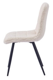 Nordlys Set Of 2 Metal And White Fabric Dining Chairs Modern Design Style Dining Room - thumbnail 8