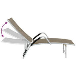 Berkfield Sun Lounger Textilene And Aluminium Taupe - thumbnail 6