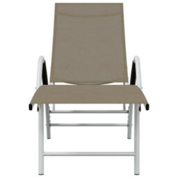 Berkfield Sun Lounger Textilene And Aluminium Taupe - thumbnail 3