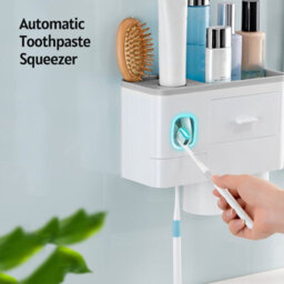 1 Pack Storage Shelf, Home 3- Wall-Mounted Toothbrush Holder, Toothpaste Dispenser And Blue - thumbnail 6