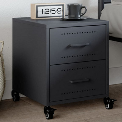 Berkfield Bedside Cabinet Anthracite 36X39X43.5 Cm Steel - image 1