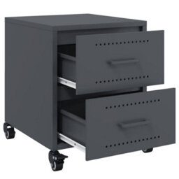 Berkfield Bedside Cabinet Anthracite 36X39X43.5 Cm Steel - thumbnail 9