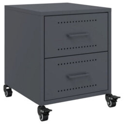 Berkfield Bedside Cabinet Anthracite 36X39X43.5 Cm Steel - thumbnail 2