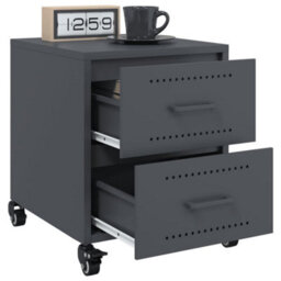 Berkfield Bedside Cabinet Anthracite 36X39X43.5 Cm Steel - thumbnail 4