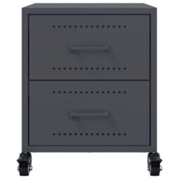 Berkfield Bedside Cabinet Anthracite 36X39X43.5 Cm Steel - thumbnail 6