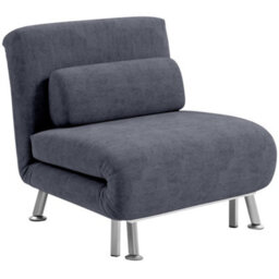 Wyld Haus Tomi Safi Charcoal Grey Velvet Single Sleeper Chair - 3-In-1 Chair, Chaise Longue & Single Bed - thumbnail 2