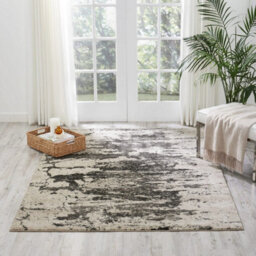 Ivory/grey Luxurious Modern Abstract Easy To Clean Rug For Bedroom & Living Room-239Cm X 320Cm - thumbnail 1