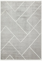 Silver Outdoor Rug, Geometric Striped Stain-Resistant Rug For Patio Decks, 3mm Modern Outdoor Area Rug-190Cm X 290Cm - thumbnail 8