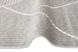 Silver Outdoor Rug, Geometric Striped Stain-Resistant Rug For Patio Decks, 3mm Modern Outdoor Area Rug-190Cm X 290Cm - thumbnail 5