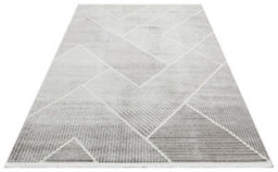 Silver Outdoor Rug, Geometric Striped Stain-Resistant Rug For Patio Decks, 3mm Modern Outdoor Area Rug-190Cm X 290Cm - thumbnail 7